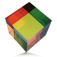 Prix usine carré mélange cristal couleur Cube PMMA acrylique magique prisme Cube pour la décoration