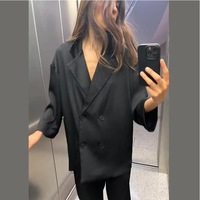 Ensemble 2 Pièces Décontracté Femme : Veste Longue à Manches Froncées et Pantalon Large Fluide Pour l'Été