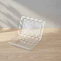 Boîte d'emballage transparente écologique en PET de qualité alimentaire avec couvercle rabattable pour gâteaux et desserts, design rectangulaire