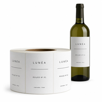 Étiquettes de bouteilles de vin personnalisées à marque privée, estampage à chaud argent/or, papier d'art de luxe, autocollants adhésifs imperméables à gratter en rouleau