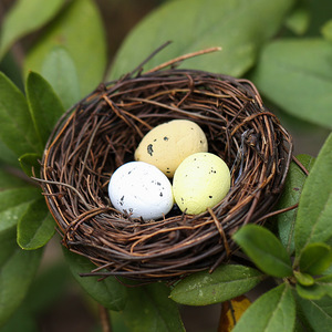Diy Simulated Bird Nest With <b>Eggs</b> Miniature Ornament For Desktop Plant Landscaping Easter <b>Decoration</b> - Product Image 4
