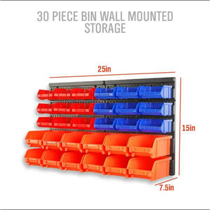 Boîtes de rangement en plastique Yw-015, lot de 30, empilables, à fixer au mur, organisateur de bureau rectangulaire, 1-3L, en PP, boîte à outils - Product Image 3