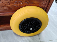 Roues de chariot robustes sans chambre à air en mousse PU pleine 400-8, pneus anti-crevaison de 16'' pour brouettes et chariots à main 4.80/4.00-8