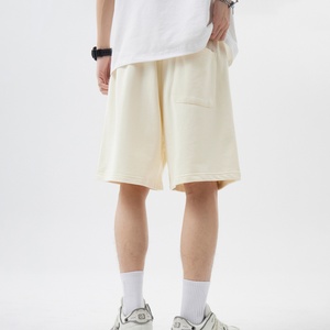 Short à boucle pour homme 340G 100% coton couleur unie style sport ample taille élastique-pour le printemps et l'été - Product Image 5