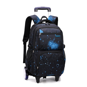 Wholesale Waterproof School Retail <b>Rolling</b> <b>Backpack</b> Children Versatile Removable School Trolley <b>Backpack</b> for Girls Boys - Product Image 4
