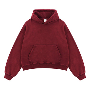Sweat-shirt à capuche doublé polaire 370 g/m² de haute qualité, coupe ample personnalisée, effet délavé, déchiré, vintage, impression DTG, broderie, streetwear - Product Image 4