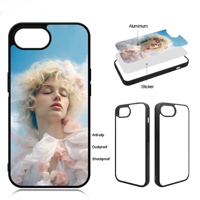 Custom Sublimation Aluminium Cell Phone Cases Blank Heat Transfer Shockproof Mobile Cover for iPhone SE 4 16 15 Pro Max