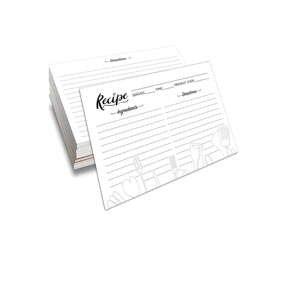 Custom Flash Kitchen 100 Recipe C ard Cards Recipe 4x6 Double Sided And With Divider Tabs