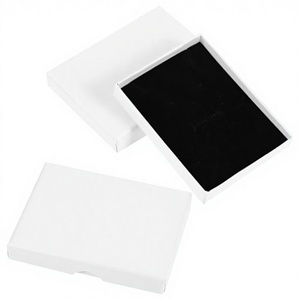 Petite boîte cadeau rectangulaire en papier blanc avec doublure en velours, boîte à bijoux pour boucles d'oreilles, colliers, bracelets, bagues - Product Image 3