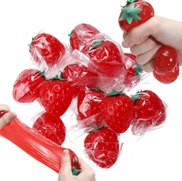 Jouet tendance extensible en forme de fraise, souple, à tirer et à presser, anti-stress, sensoriel, fantaisie, pour enfants, idéal pour les fêtes