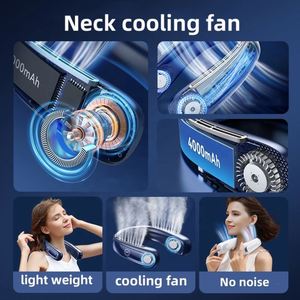 2026 New Arrivals Wearable 4000Mah Rechargeable Portable Hanging <b>Neck</b> Cooling Fan for Outdoor - Product Image 5