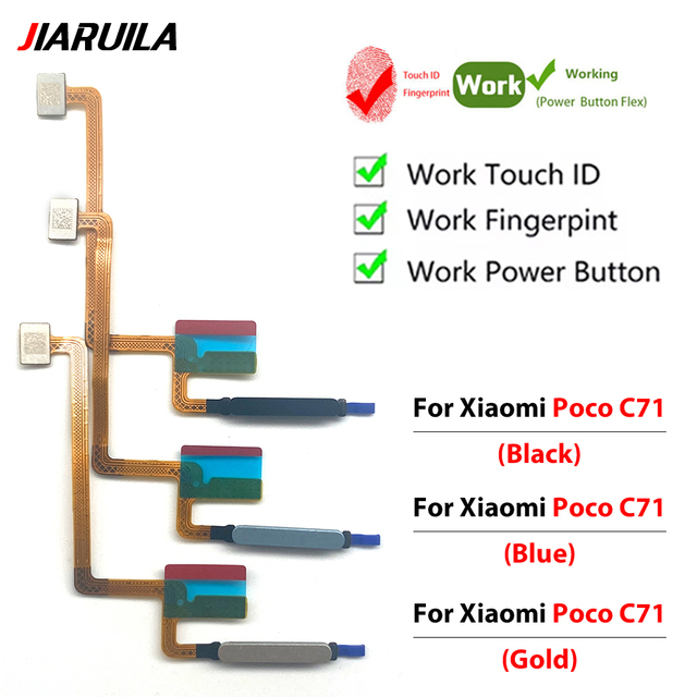 Fingerprint Sensor Flex Cable for Xiaomi Poco C71 Power Button Touch ID Home Key Side Fingerprint Repair Parts
