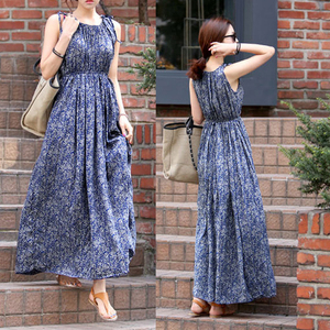 Shop Online Long Summer Dresses Korean Style Natural Waistline, Chiffon  Fabric | Alibaba.com