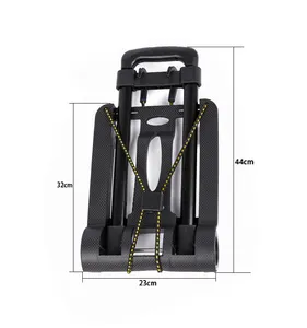 150kgs Loading Folding Warehouse Hand Truck Aluminum Shopping Luggage Trolley Cart