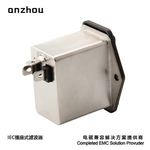 Enchufe Anzhou IEC con interruptor y filtro EMI DBI6 3A 6A 10A 230V 1 toma de corriente de plástico IP22 con conexión a tierra estándar - Product Image 3