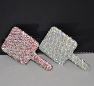 Private Label Your Logo Single Side Plastic Small Handheld <b>Square</b> Heart Oem Cosmetic Makeup Bling Hand <b>Mirrors</b> for Women - Product Image 6