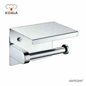 नया आगमन पीतल S304 क्रोम ब्लैकेंड गोल्डन सिंगल बाथरूम बाथ पेपर तौलिया धारक - Product Image 2