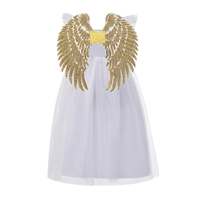 Robe d'été pour filles, style occidental, en satin et tulle à volants, col rond, superposée, confortable et respirante, idéale pour la scène ou les mariages