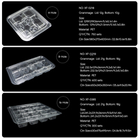 Boîte à biscuits rectangulaire en PET transparent de qualité alimentaire à 8 compartiments avec couvercle, emballage personnalisé pour boulangerie