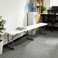 Banc pliant portable durable en plastique HDPE, imperméable, léger, avec pieds de support en métal pour les événements en plein air et la plage
