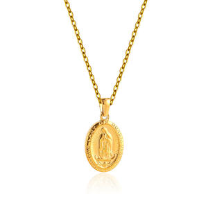 Médaille en métal personnalisée plaquée or : Image sainte de Saint Benoît, Ange gardien religieux, Mère miraculeuse de Dieu - Product Image 1