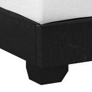 Shirin <b>Queen</b> <b>Size</b> Adjustable Modern <b>Bed</b> with Wood Nailhead Trim Chenille Upholstered Headboard Black - Product Image 6