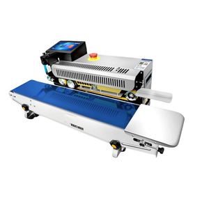 New Design Electric Automatic Chemical Sealing Machine Gear Continuous Heat Band Sealer Inkjet Print Beverage Foil Bags - Product Image 1