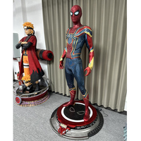 Fibre de verre grandeur nature spiderman statues personnage de film d'action super-héros sculpture marvel résine artisanat moule pour la décoration
