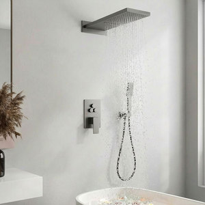 Ensemble de douche encastré de luxe en gros, ensemble de douche dissimulé mural, pomme de douche <span class=keywords><strong>noire</strong></span> <span class=keywords><strong>avec</strong></span> tuyau - Product Image 1