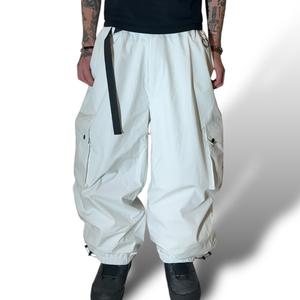 Pantalons de <span class=keywords><strong>ski</strong></span> imperméables unisexes bon marché personnalisés pour hommes, pantalons de neige amples imperméables à coque rigide blancs - Product Image 4