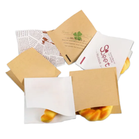 Emballages en papier pour beignets moelleux personnalisés, résistants à la graisse, à double ouverture, sacs à collation, porte-beignets, sac en papier triangulaire pour croissants