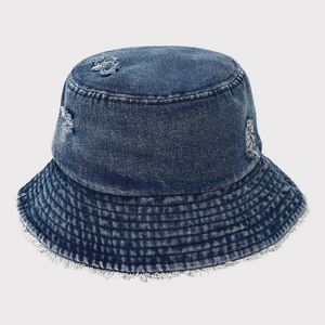 Denim Women Washed Packable Summer Beach <b>Sun</b> <b>Hats</b> <b>Mens</b> Womens Frayed Jean Bucket <b>Hat</b> for Travel Promotion Gift - Product Image 3