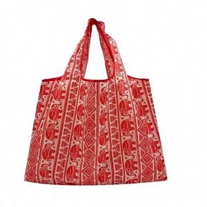 Custom Eco Friendly Reusable <b>Folding</b> Shopping Bag Portable Recycle Foldable Polyester Fabric Grocery Tote Shopping Bag - Product Image 1