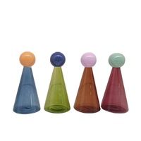 Bouteille de diffuseur de roseaux vide 200ml bouteille de diffuseur en verre conique coloré bouteille de diffuseur de luxe personnalisée bouteille en verre 100ml