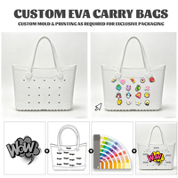 Sac fourre-tout portable en EVA couleur unie DIY, grande capacité, ouverture supérieure, imperméable, 15 pouces, toutes saisons, breloques aléatoires
