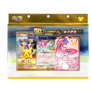 Ensemble de cartes commémoratives YS 30e anniversaire avec Greninja EX, Sylveon EX et cartes brillantes en feuille métallique – Collection Premium pour les passionnés - Product Image 1
