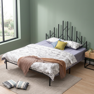 Modern Black Single Metal <b>Bed</b> <b>Frame</b> Queen Size Industrial Design <b>Platform</b> Bedstead Stable Bedroom Furniture for Home Hotel Adult - Product Image 3