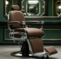 Chaise de barbier classique élégante au design rétro, système hydraulique stable, mobilier de salon de coiffure pour hommes