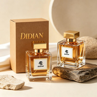 Flacon de parfum en verre de luxe personnalisé, flacons vaporisateurs de parfum transparents 30ml 50ml 100ml, flacon de parfum carré vide en verre avec bouchon doré