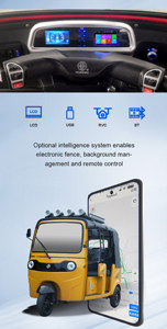 2022 HI-<span class=keywords><strong>GO</strong></span> Triciclo eléctrico de pasajeros E Rickshaw Tuk Carga motorizada de 3 ruedas 1000W 72V 48V 60V Opciones Certificado EEC DOT - Product Image 6
