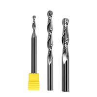 Carbure boule nez fin fraise CNC Bits spirale solide routeur Bits 2F Ballnose 6mm boule nez pour bois