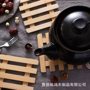 Bamboo Heat Resistant Mat Square <b>Placemat</b> <b>Table</b> Mat Dish Mat Bowl Mat Home Use - Product Image 3