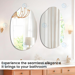 Thiết kế hiện đại tường Gương trang trí cho nhà khách sạn phòng khách gương lớn Thông Minh Nửa Mặt Trăng gương với ánh sáng LED - Product Image 4