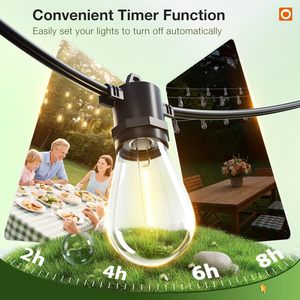 Addlon 150FT Outdoor String Lights LED Remote Dimmable Waterproof <b>Timer</b> 3 Modes Warm White Retro Edison Bulbs - Product Image 3