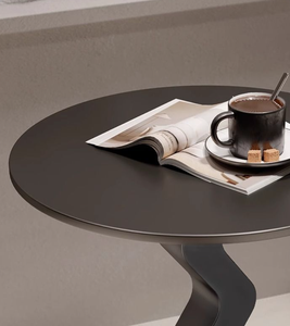 Tavolino da Caffè Moderno di Lusso Economico con Piano in Marmo, Struttura in Acciaio e Design Unico a Vita, Arredamento Durevole per la Casa - Product Image 3
