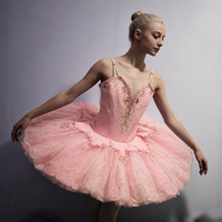 Nouveau tutu de ballet professionnel pour adultes, bleu paon, en spandex/coton, costume de performance
