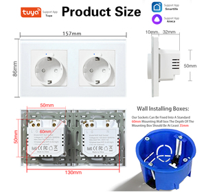 NOVSKI ab standart 153*82MM <span class=keywords><strong>WiFi</strong></span> akıllı kontrol ve ses kontrolü çift duvar prizleri akıllı yaşam APP ile çalışmak - Product Image 5