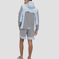 Ensemble Sport Homme Personnalisé Sans Marque Deux Pièces Bicolore Costume Polyester Veste Imperméable Nylon 100% Coupe-Vent de Pluie de Course