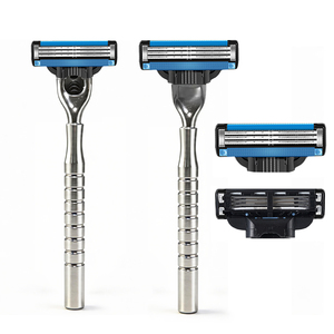 Shavcooo MH111 Manche en acier inoxydable avancé pour lames universelles à cinq lames, têtes de rechange pour cartouches 3, <span class=keywords><strong>5</strong></span>, 6, pour homme, voyage - Product Image 3