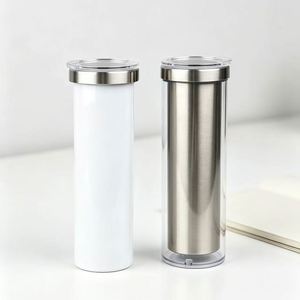 20oz <b>Glitter</b> Snow Globe Tumbler Sublimation Blank, 304 Stainless Steel Inner Outer PC Plastic Daily Outdoor <b>Drinking</b> Cup - Product Image 6